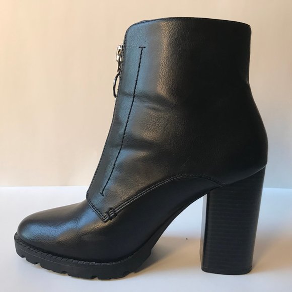 Black front zipper heels - Picture 3 of 4